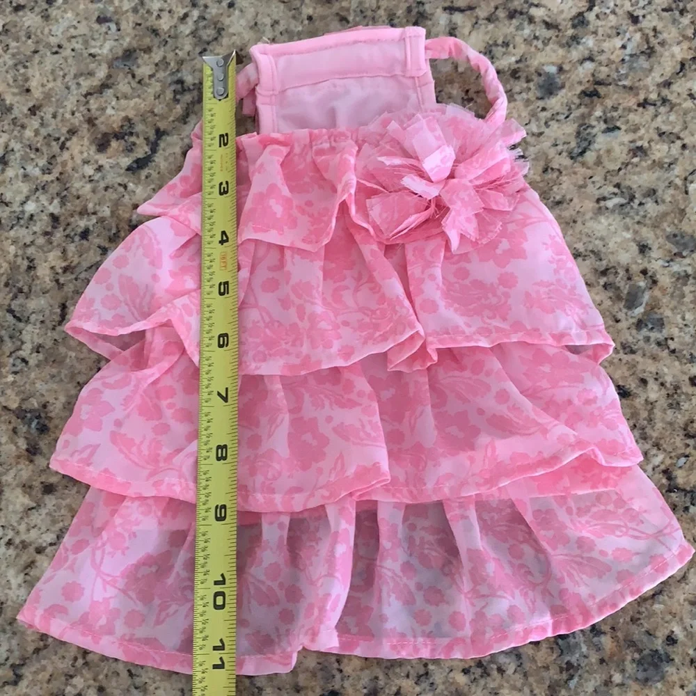 Dog pink tiered dress